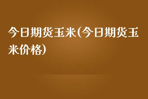 （2024年2月20日）今日玉米期货和美玉米最新价格查询